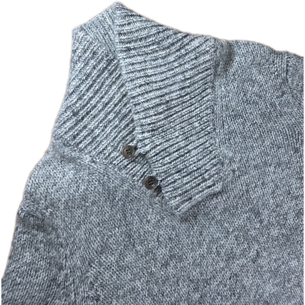 J Crew wool BLEND Sweater Cowl Neck Pullover Knit MEDIUM Mens GRAY Button